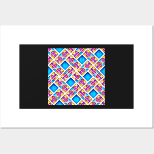 3d Geometric Pattern, Rhombic  Motif Posters and Art